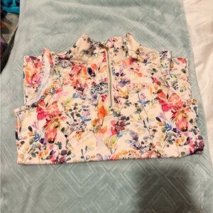 Dancing Equestrian Floral Sleeveless Women's Top NWT